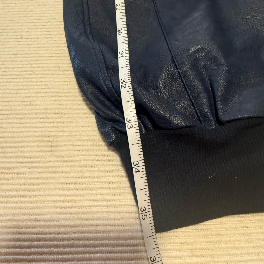 Blue Faux Leather Joggers for Effortless Style and Comfort size Large - Picture 4 of 12
